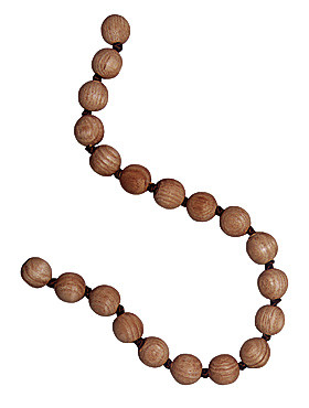 Holzperlenkette aus Maroniholz, 42 cm