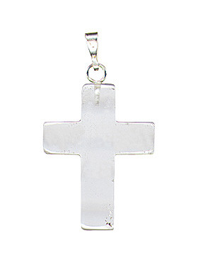 Bergkristall-Kreuz mit Silberschlaufe, ca. 3 cm