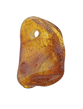 Bernstein-Trommelstein, ca. 3 cm