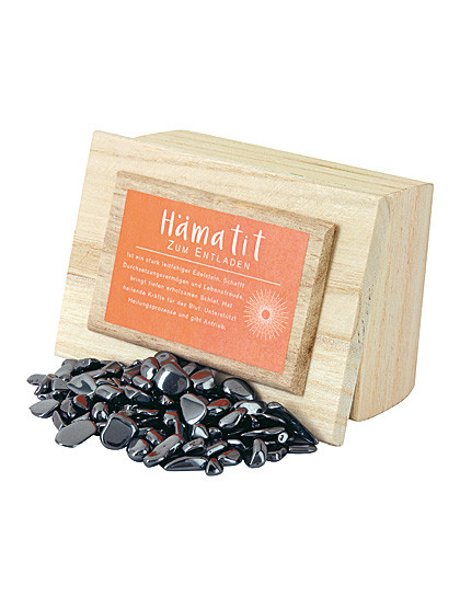 Holztruhe - Hämatit, 10 x 7 cm