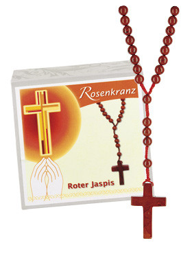 Roter-Jaspis-Rosenkranz, 29 cm
