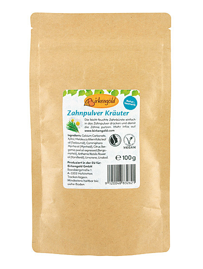 Zahnpulver mit Kräutern, 100 g