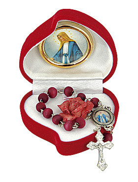 Samtherz-Duftrosenkranz, Ø 6,5 cm