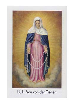 Unsere Liebe Frau von den Tränen, Gebetszettel, 4-seitig