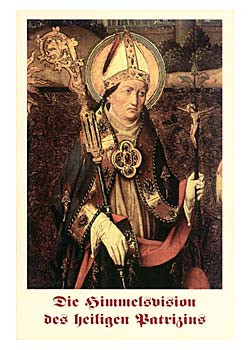 Die Himmelsvision des hl. Patrizius, Gebetszettel, 4-seitig