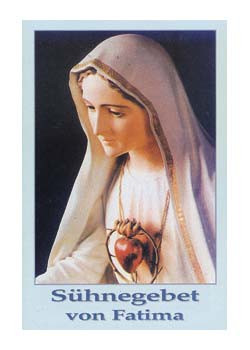Sühnegebet von Fatima, Gebetszettel, 4-seitig