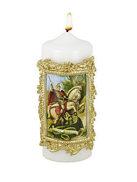 Heiliger Georg, Kerze, 6 x 16 cm