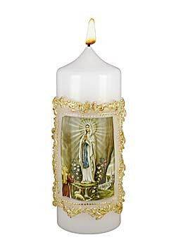 Lourdes Madonna-Kerze, 6 x 16 cm