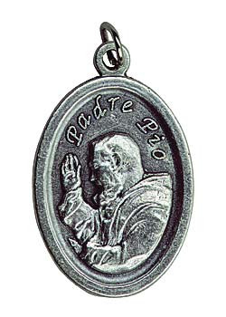 Pater Pio-Medaille, Ø 2 cm