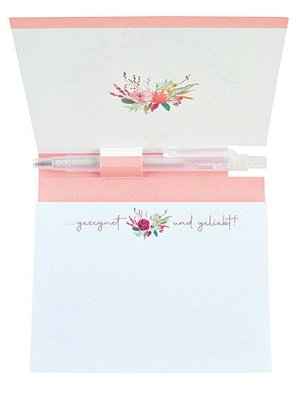 Haftnotizblock "Du bist ein Gedanke Gottes", mit Kugelschreiber. 10 x 8,4 cm.