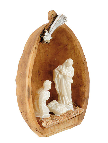Walnuss-Christbaumanhänger, ca. 4,5 cm