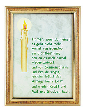 Bild mit Spruch, 13 x 18 cm