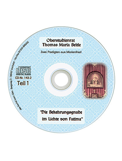 Die Bekehrungsgnade im Lichte von Fatima, CD