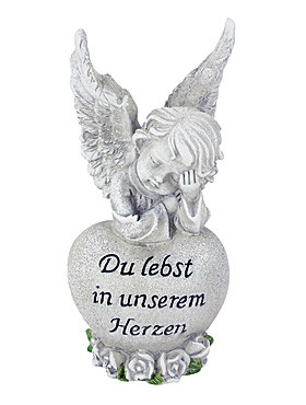 Engelsfigur - Du lebst in unserem Herzen, 18 cm
