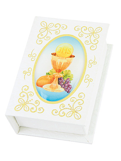 Hl. Erstkommunion-Etui in Buchform, 4,7 x 7 cm