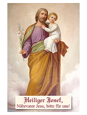 Heiliger Josef, Gebetszettel, 4-seitig