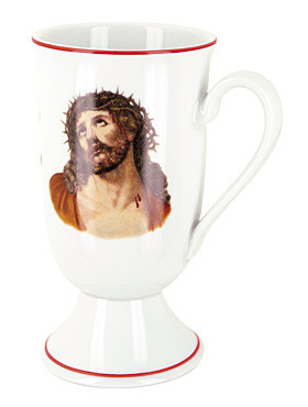 Porzellankelch Jesu Christi, 13 cm