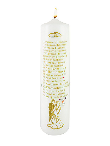 Hochzeitskerze,  6 x 25 cm