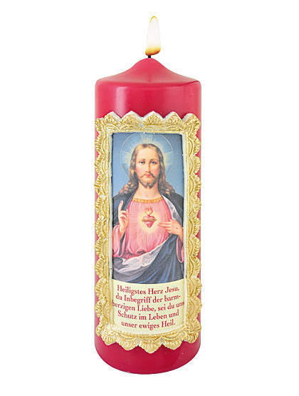 Herz Jesu-Kerze, 7 x 20 cm