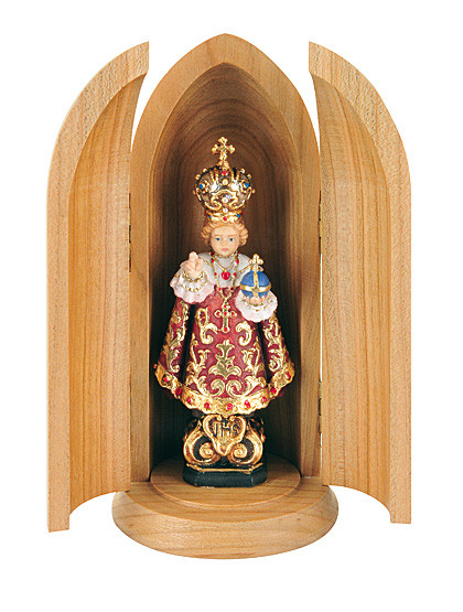 Prager Jesukind in Nische, Holzschnitzkunst, 10 cm