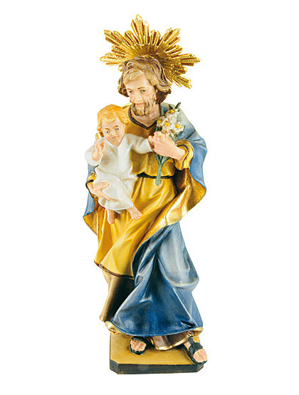 Hl. Josef mit Jesuskind, Holzschnitzkunst, 21,5 cm