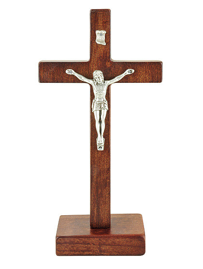 Kreuz aus dunklem Erlenholz, 12,5 x 22 cm