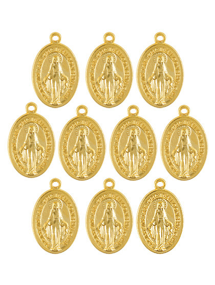 Die Wunderbare Medaille, goldfärbig, 2 cm, 10 Stück