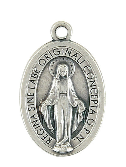 Die Wunderbare Medaille, silberfärbiges Metall, 2 cm