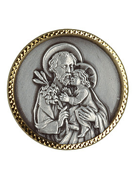 Magnet Heiliger Josef mit Jesukind, Ø 3 cm