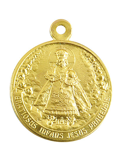 Prager Jesulein-Medaille aus Tombak, Ø 19 mm