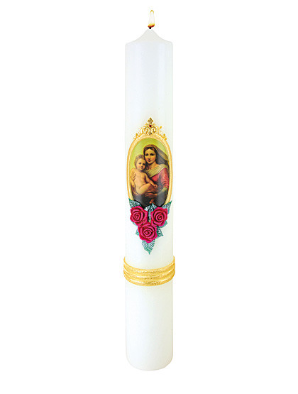 Madonna-Kerze,  6 x 40 cm