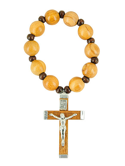 10er-Rosenkranz aus Holz, Ø 4 cm