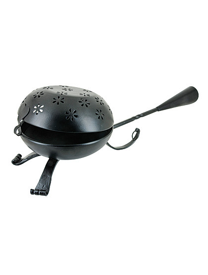 Schmiedeeiserne Räucherpfanne, 30 cm