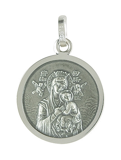 Madonna Unsere Liebe Frau von der immerwährenden Hilfe", 925 Silber,  Ø 16 mm