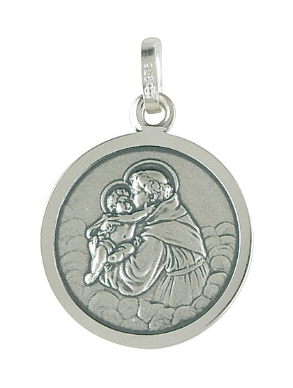 Hl. Antonius-Medaille, 925er Silber, Ø 16 mm