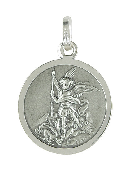 Hl. Erzengel Michael-Medaille, 925er Silber, Ø 16 mm