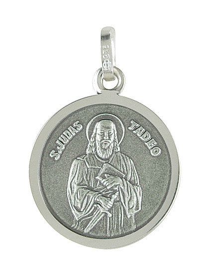 Hl. Judas Thaddäus-Medaille, 925er Silber, Ø 16 mm