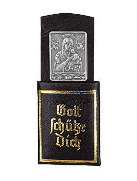 Gott schütze Dich-Lederetui, 3 x 4 cm