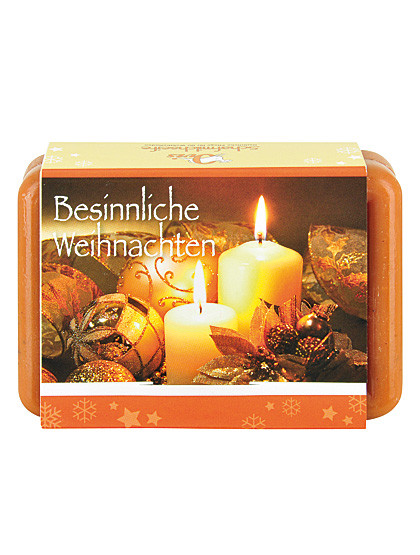 Schafmilchseife Zimt mit Weihnachtsgruß-Klappkarte, 100 g