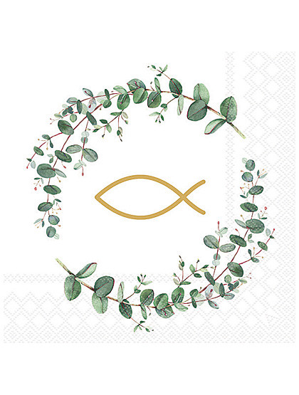 Motivserviette „Fisch“, 33 x 33 cm