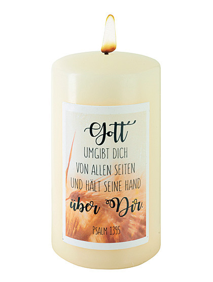 Psalmen-Spruchkerze, 6 x 12 cm