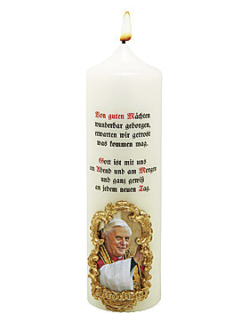 Spruchkerze Papst Benedikt XVI., 7 x 20 cm