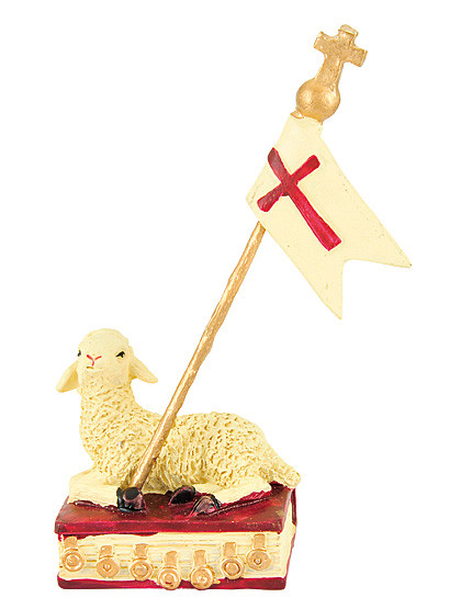 Opferlamm mit Fahne, 10 cm