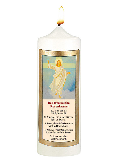 Trostreicher-Rosenkranz-Kerze, 7 x 20 cm