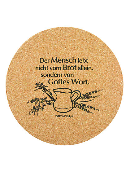 Korkuntersetzer mit Spruch, Ø 21 cm