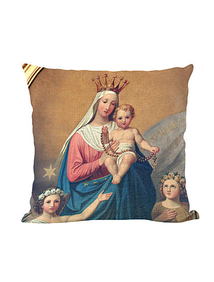 Rosenkranzkönigin-Zierkissenbezug, 45 x 45 cm