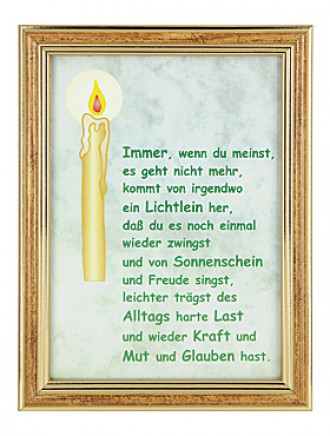 Bild mit Spruch, 13 x 18 cm
