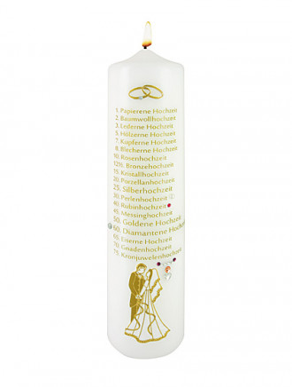 Hochzeitskerze,  6 x 25 cm