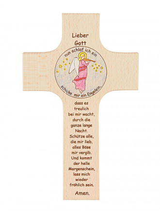 Schutzengel-Holzkreuz, 9 x 15 cm