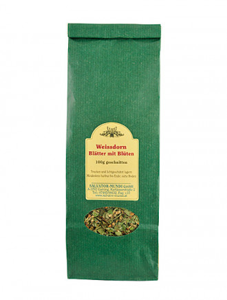 Weißdornblätter mit Blüten, 100 g